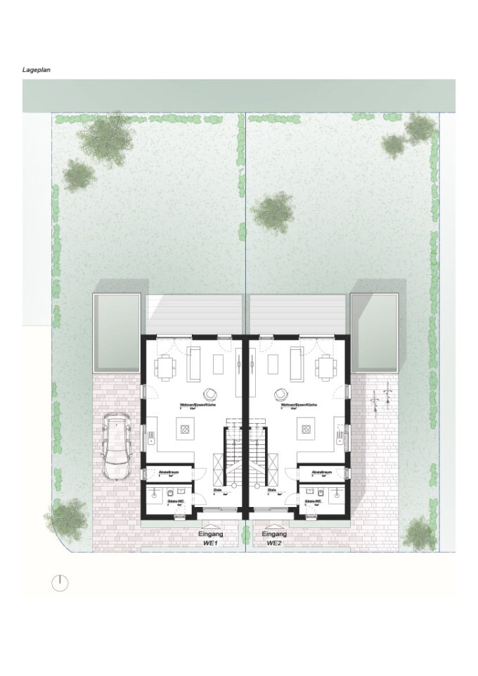 Kubushaus Duplex Lagenplan Etage 1